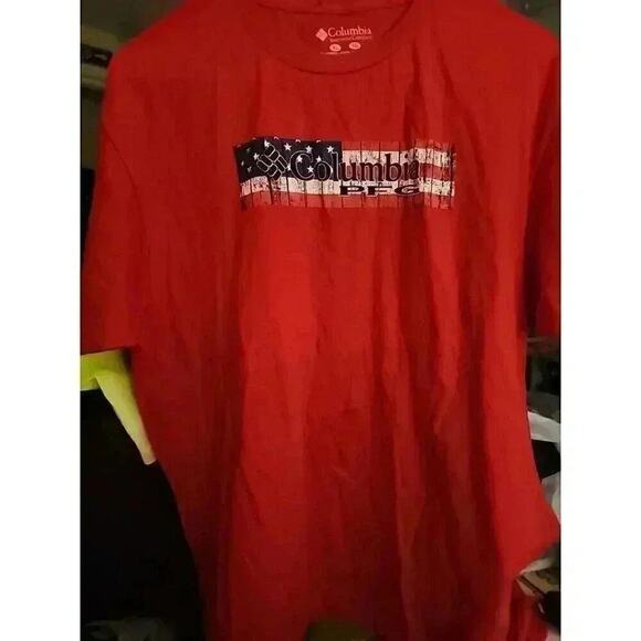 Columbia Sportswear Mens Red PFG Short Sleeve T Shirt Size XL New CR6 Excellent - Picture 1 of 5
